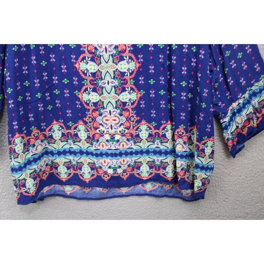 Adrienne Vittadini 3/4 Bell Sleeve Tunic-Size 3X-BOHO-Whimsigoth - Picture 7 of 12